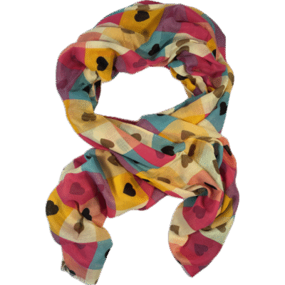 Szalik kolorowy w czarne serca