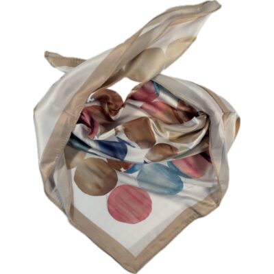 Szalik kolorowe kropki akwarela retro cienki