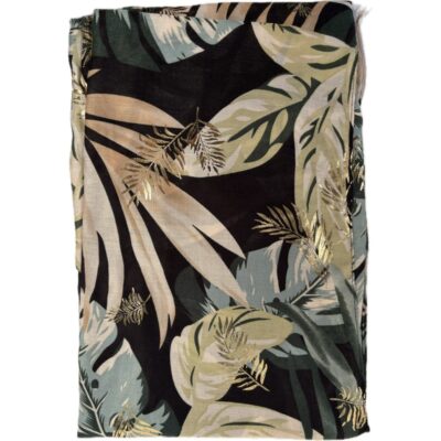 Szalik Cienki Beżowy Tropikalny – Złote Liście Monstery