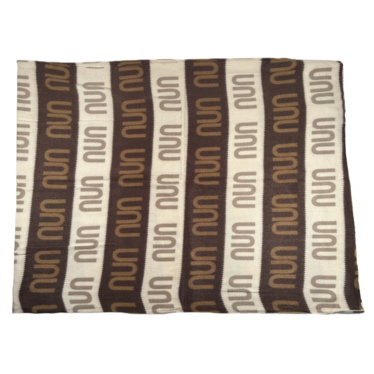 Szalik NUN brązowo-beżowy z logo paski poziome uniwersalny