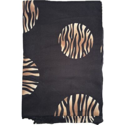Szalik czarny zebra koła animal print lekki
