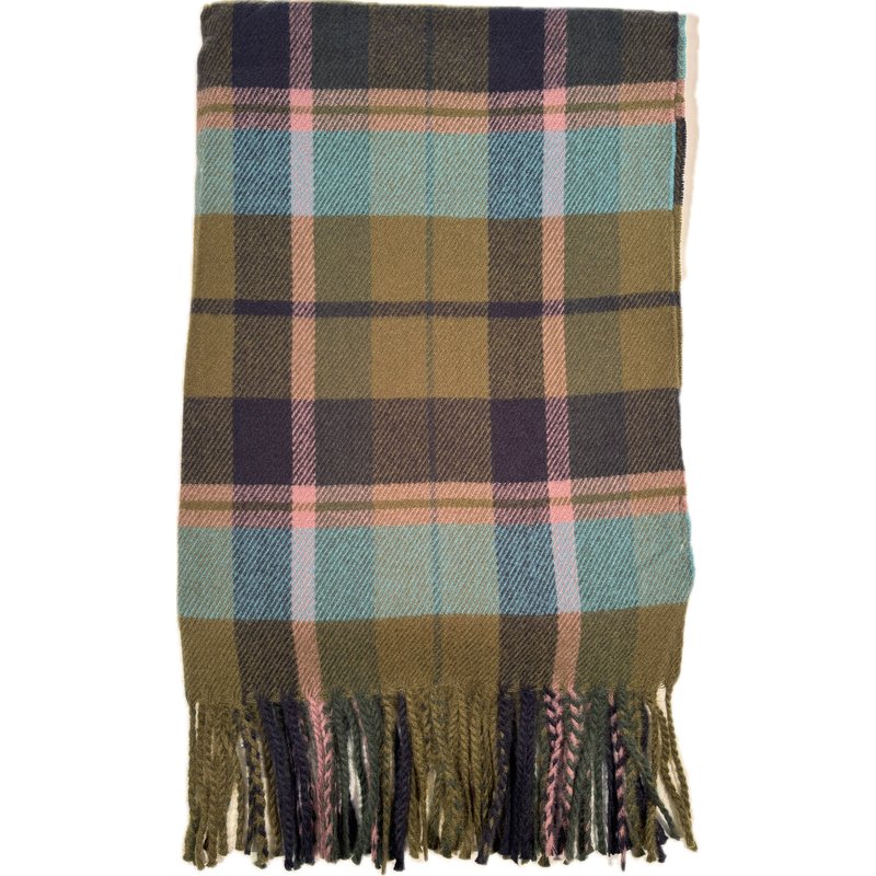 Szal Ciemny w Kratę Tartan. Turkusowy i Zielony