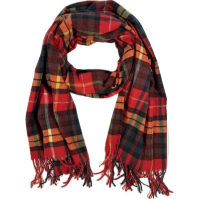 Szal Wiskozowy – Klasyczna Czerwona Krata (Royal Stewart Style)