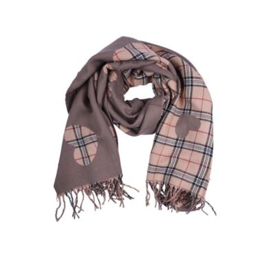 Szalik Brązowy w Kratę i Serca – Ciepły i Miękki