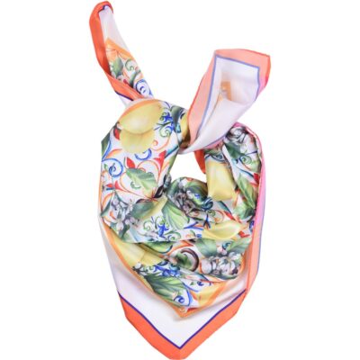 Apaszka damska wielokolorowa w cytryny