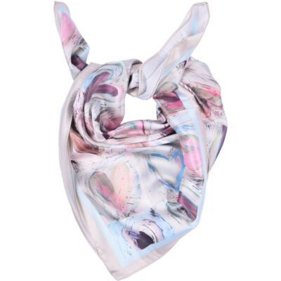 Apaszka damska pastelowa w serca