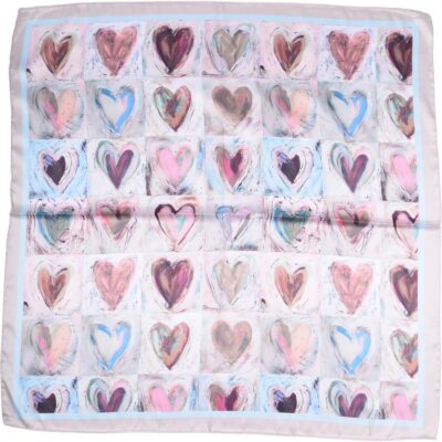 Apaszka damska pastelowa w serca