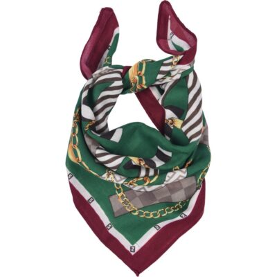 Apaszka damska zielona w litery