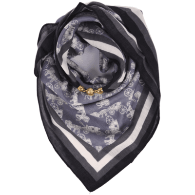 Apaszka damska z magnesem liliowa w ornamenty